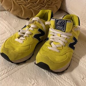 New Balance Yellow and Blue Sneakers with Retro Design
